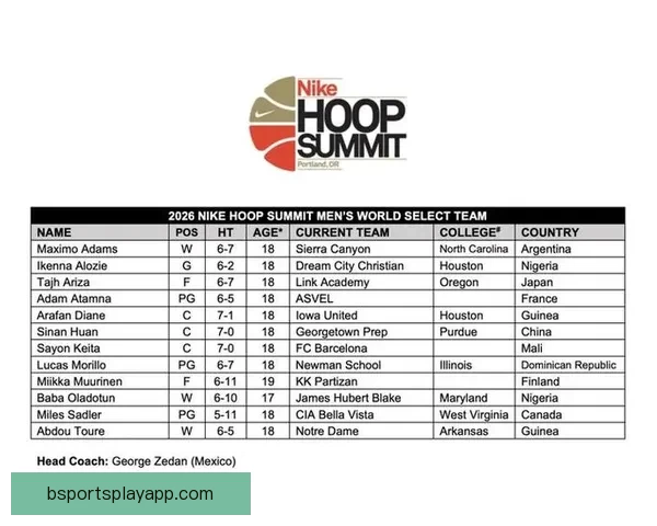 郇斯楠携阿里扎儿子双双入选篮球峰会国际队四月开赛